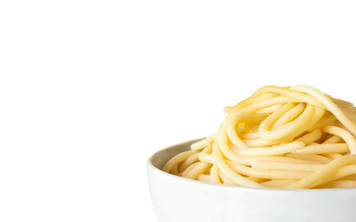 Close-up of pasta against white background