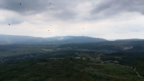 High angle view of landscape against sky