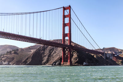 Suspension bridge over sea