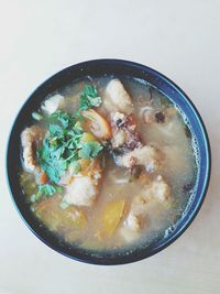 Close-up of soup in bowl