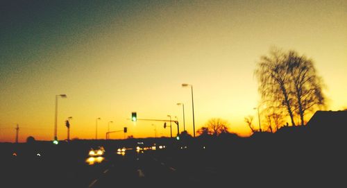 View of road at sunset