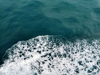 High angle view of sea waves