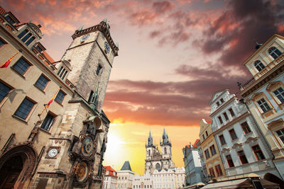 Low angle view of buildings in city