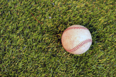 High angle view of ball on field