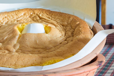 Close-up of bread in plate