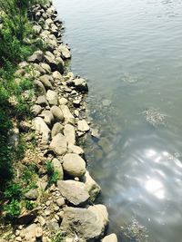 Rocks in sea