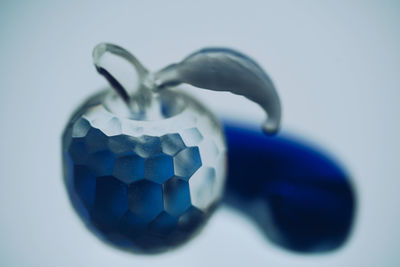 Close-up of blue ball on table