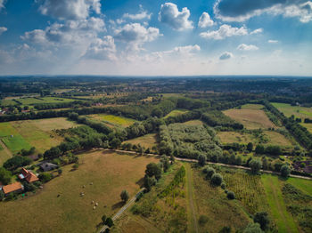 High angle view of landscape against sky