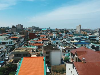 High angle shot of cityscape