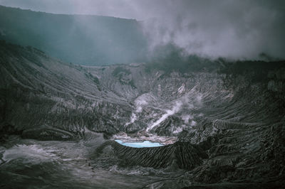 An active volcano from above