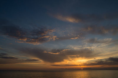 Scenic view of sea at sunset