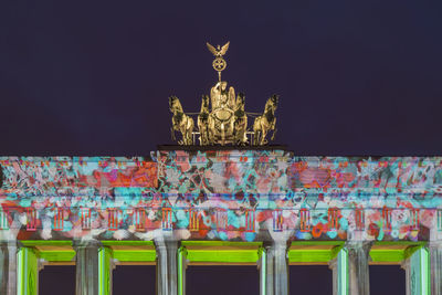 Statue of temple at night