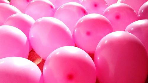 Close-up of pink balloons