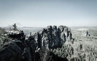 Panoramic view of landscape against clear sky