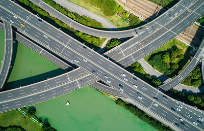High angle view of road