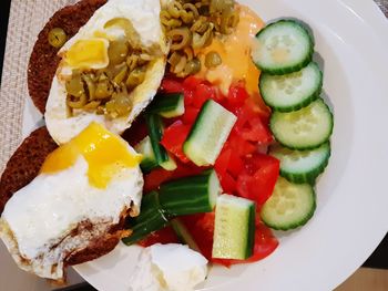 Close-up of salad served in plate