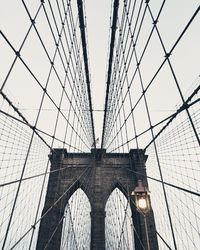 Low angle view of suspension bridge