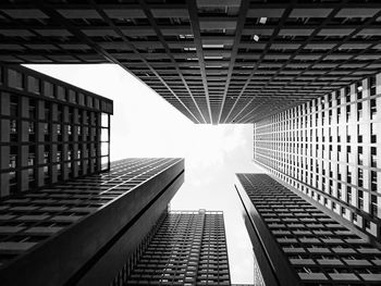 Low angle view of escalator