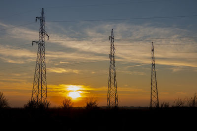 High voltage power lines at future - high voltage power lines at dawn