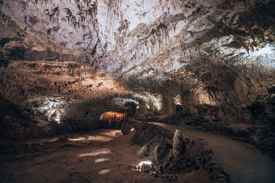 Sun shining through cave