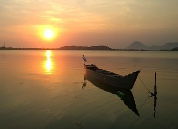 Scenic view of sunset over sea