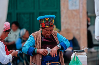 People working on street