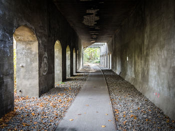 Old concrete tunnel at nature park schöneberger südgelände, berlin, germany