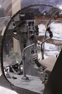 Close-up of helicopter cockpit