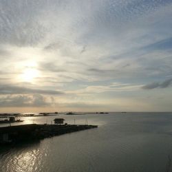 Scenic view of sea at sunset