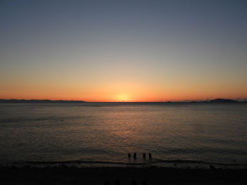 Scenic view of sea during sunset