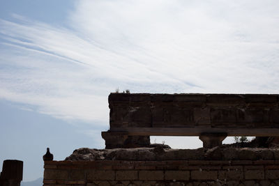 Low angle view of built structure against clear sky