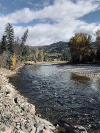 Scenic view of river against sky