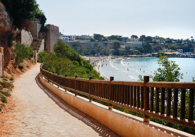 View of bridge over river in city