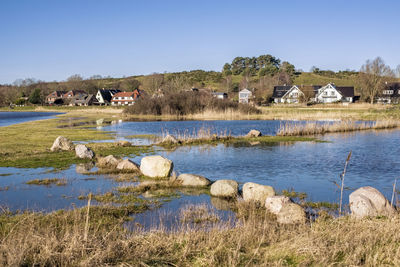 Scenic view of landscape against clear sky