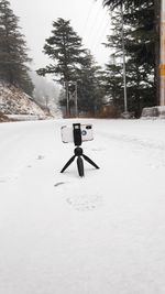 Low angle view of snow on wall