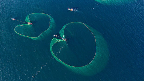 High angle view of sea