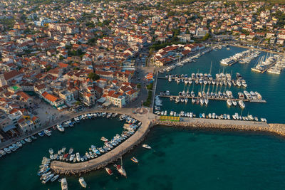 Aerial view of vodice town in croatia