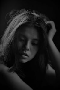 Close-up portrait of young woman