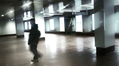 Interior of illuminated building