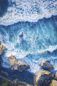 Aerial view of sea waves