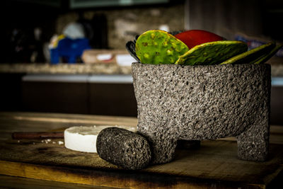 Close-up of bread on table