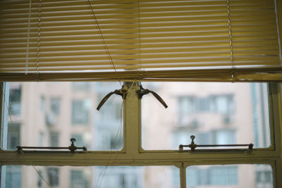 Buildings seen through window