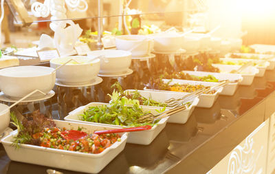 Close-up of food on table