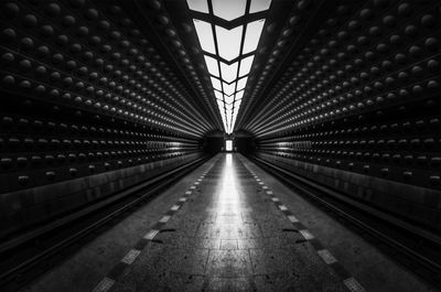 View of illuminated tunnel