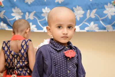 Portrait of cute boy looking away