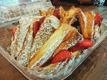 Close-up of food on table