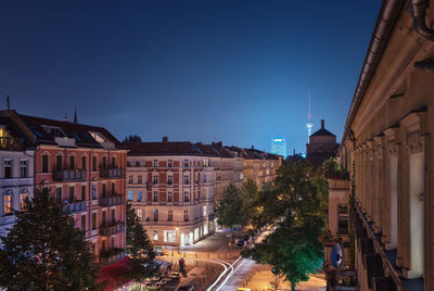 City against clear sky