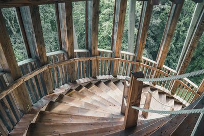High angle view of empty staircase