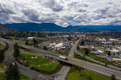 Aerial of grants pass, southern oregon