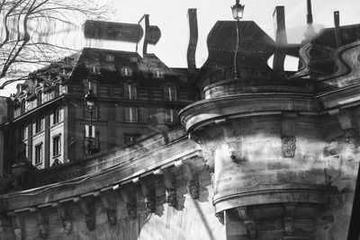 Low angle view of old building against sky